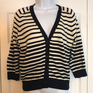 Vince Cashmere Blend Half Sleeve Button Up Striped Cardigan Women’s Size Medium